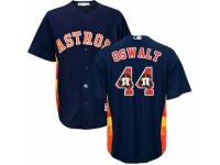 Men's Majestic Houston Astros #44 Roy Oswalt Navy Blue Team Logo Fashion Cool Base MLB Jersey