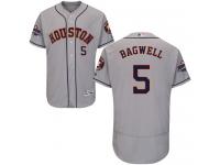 Men's Majestic Houston Astros #5 Jeff Bagwell Authentic Grey Road 2017 World Series Champions Flex Base MLB Jersey