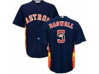 Men's Majestic Houston Astros #5 Jeff Bagwell Navy Blue Team Logo Fashion Cool Base MLB Jersey