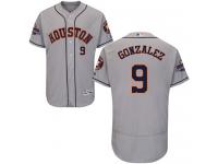 Men's Majestic Houston Astros #9 Marwin Gonzalez Authentic Grey Road 2017 World Series Champions Flex Base MLB Jersey