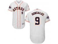 Men's Majestic Houston Astros #9 Marwin Gonzalez Authentic White Home 2017 World Series Champions Flex Base MLB Jersey