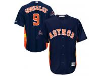 Men's Majestic Houston Astros #9 Marwin Gonzalez Replica Navy Blue Alternate 2017 World Series Champions Cool Base MLB Jersey