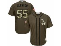 Men's Majestic Los Angeles Dodgers #55 Joe Blanton Green Salute to Service MLB Jersey