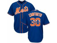 Men's Majestic New York Mets #30 Michael Conforto Royal Blue Team Logo Fashion Cool Base MLB Jersey