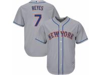 Men's Majestic New York Mets #7 Jose Reyes Grey Road Cool Base MLB Jersey