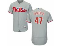 Men's Majestic Philadelphia Phillies #47 Howie Kendrick Grey Flexbase Authentic Collection MLB Jersey