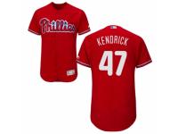 Men's Majestic Philadelphia Phillies #47 Howie Kendrick Red Flexbase Authentic Collection MLB Jersey