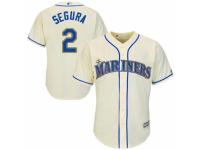 Men's Majestic Seattle Mariners #2 Jean Segura Cream Alternate Cool Base MLB Jersey