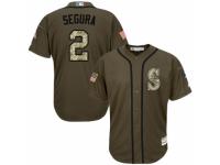 Men's Majestic Seattle Mariners #2 Jean Segura Green Salute to Service MLB Jersey