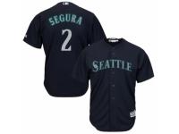 Men's Majestic Seattle Mariners #2 Jean Segura Navy Blue Alternate 2 Cool Base MLB Jersey