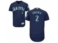 Men's Majestic Seattle Mariners #2 Jean Segura Navy Blue Flexbase Authentic Collection MLB Jersey