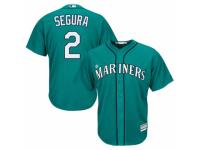 Men's Majestic Seattle Mariners #2 Jean Segura Teal Green Alternate Cool Base MLB Jersey