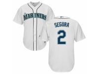 Men's Majestic Seattle Mariners #2 Jean Segura White Home Cool Base MLB Jersey