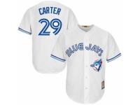 Men's Majestic Toronto Blue Jays #29 Joe Carter White Cooperstown MLB Jersey