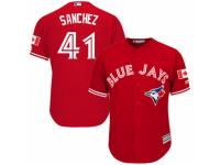 Men's Majestic Toronto Blue Jays #41 Aaron Sanchez Red Canada Day MLB Jersey