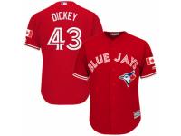 Men's Majestic Toronto Blue Jays #43 R.A. Dickey Red Canada Day MLB Jersey