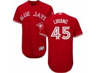 Men's Majestic Toronto Blue Jays #45 Francisco Liriano Red Flexbase Authentic Collection Scarlet 2017 MLB Jersey