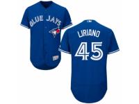 Men's Majestic Toronto Blue Jays #45 Francisco Liriano Royal Blue Flexbase Authentic Collection MLB Jersey