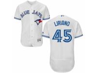 Men's Majestic Toronto Blue Jays #45 Francisco Liriano White Flexbase Authentic Collection MLB Jersey