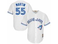 Men's Majestic Toronto Blue Jays #55 Russell Martin White Cooperstown MLB Jersey