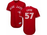 Men's Majestic Toronto Blue Jays #57 Mat Latos Red Flexbase Authentic Collection Scarlet 2017 MLB Jersey