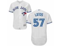 Men's Majestic Toronto Blue Jays #57 Mat Latos White Flexbase Authentic Collection MLB Jersey