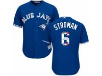 Men's Majestic Toronto Blue Jays #6 Marcus Stroman Blue Team Logo Fashion MLB Jersey