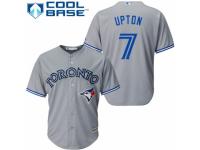Men's Majestic Toronto Blue Jays #7 B.J. Upton Grey Road MLB Jersey