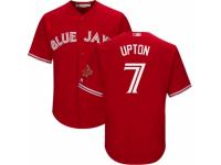 Men's Majestic Toronto Blue Jays #7 B.J. Upton Red Scarlet 2017 Cool Base MLB Jersey