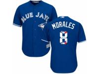 Men's Majestic Toronto Blue Jays #8 Kendrys Morales Blue Team Logo Fashion MLB Jersey