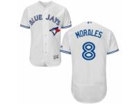 Men's Majestic Toronto Blue Jays #8 Kendrys Morales White Flexbase Authentic Collection MLB Jersey