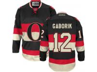 Men's Marian Gaborik Authentic Black Reebok Jersey NHL Ottawa Senators #12 Third