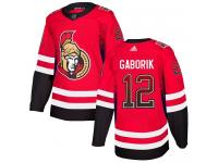 Men's Marian Gaborik Authentic Red Adidas Jersey NHL Ottawa Senators #12 Drift Fashion