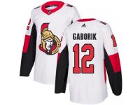 Men's Marian Gaborik Authentic White Adidas Jersey NHL Ottawa Senators #12 Away