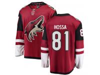 Men's Marian Hossa Breakaway Burgundy Red Home NHL Jersey Arizona Coyotes #81