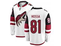 Men's Marian Hossa Breakaway White Away NHL Jersey Arizona Coyotes #81