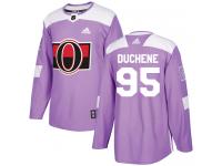 Men's Matt Duchene Authentic Purple Adidas Jersey NHL Ottawa Senators #95 Fights Cancer Practice