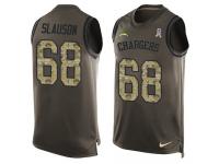 Men's Matt Slauson #68 Nike Green Jersey - NFL Los Angeles Chargers Salute to Service Tank Top