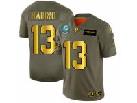 Men's Miami Dolphins #13 Dan Marino Limited Olive Gold 2019 Salute to Service Football Jersey