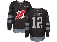 Men's New Jersey Devils #12 Ben Lovejoy Adidas Black Authentic 1917-2017 100th Anniversary NHL Jersey