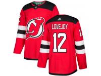 Men's New Jersey Devils #12 Ben Lovejoy Adidas Red Home Authentic NHL Jersey