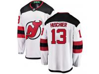 Men's New Jersey Devils #13 Nico Hischier White Away Breakaway NHL Jersey