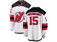 Men's New Jersey Devils #15 Jamie Langenbrunner White Away Breakaway NHL Jersey