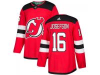 Men's New Jersey Devils #16 Jacob Josefson adidas Red Authentic Jersey