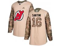 Men's New Jersey Devils #16 Steve Santini Adidas Camo Authentic Veterans Day Practice NHL Jersey