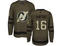 Men's New Jersey Devils #16 Steve Santini Adidas Green Authentic Salute To Service NHL Jersey