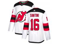 Men's New Jersey Devils #16 Steve Santini Adidas White Away Authentic NHL Jersey