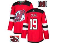 Men's New Jersey Devils #19 Travis Zajac Adidas Red Authentic Fashion Gold NHL Jersey