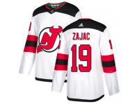 Men's New Jersey Devils #19 Travis Zajac Adidas White Away Authentic NHL Jersey