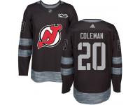 Men's New Jersey Devils #20 Blake Coleman Adidas Black Authentic 1917-2017 100th Anniversary NHL Jersey